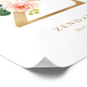 Faux Gold Letter Z Monogram Blush Florals Nursery Poster (Hoek)