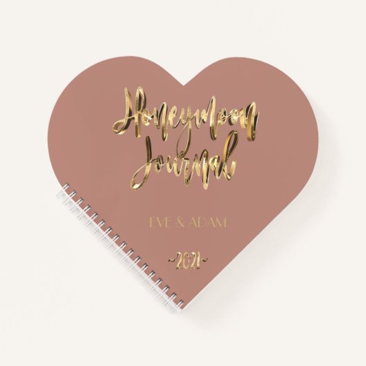 Faux Gold Lettering Elegant Honeymoon Journal 2021 Notitieboek (Voorkant)