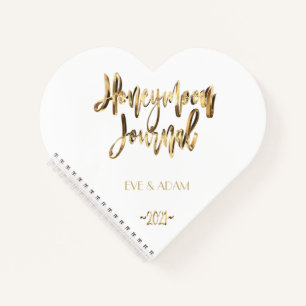 Faux Gold Lettering Elegant Honeymoon Journal 2021 Notitieboek