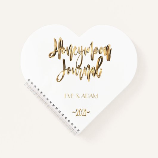 Faux Gold Lettering Elegant Honeymoon Journal 2021 Notitieboek (Voorkant)
