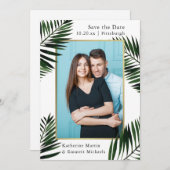 Faux Gold Lijst Bruiloft Bewaar de datum Foto Save The Date (Voorkant / Achterkant)