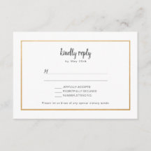 Faux Gold lijst bruiloft RSVP-respons