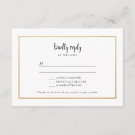 Faux Gold lijst bruiloft RSVP-respons RSVP Kaartje