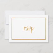 Faux Gold lijst bruiloft RSVP-respons RSVP Kaartje (Achterkant)