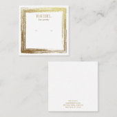 Faux Gold Lijst Luxury Jewelry Earring display Vierkante Visitekaartje (Voorkant / Achterkant)