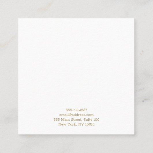 Faux Gold Lijst Luxury Jewelry Earring display Vierkante Visitekaartje (Achterkant)