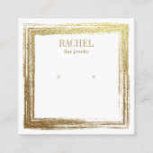 Faux Gold Lijst Luxury Jewelry Earring display Vierkante Visitekaartje (Voorkant)