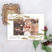 Faux Gold Lijst met botanische bladeren Foto Feestdagenkaart