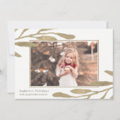 Faux Gold Lijst met botanische bladeren Foto Feestdagenkaart (Voorkant)