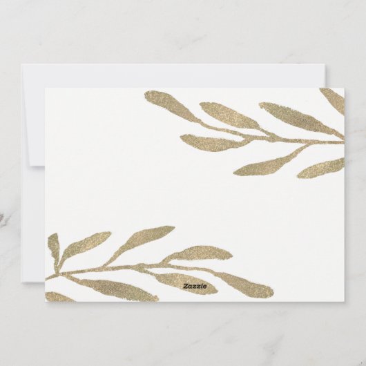 Faux Gold Lijst met botanische bladeren Foto Feestdagenkaart (Achterkant)