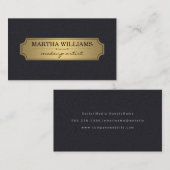 Faux Gold-Lijst met lederen achtergrond Visitekaartje (Voorkant / Achterkant)