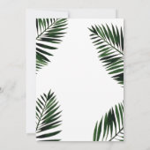 Faux Gold Lijst met Palm Wedding Invitation Kaart (Achterkant)