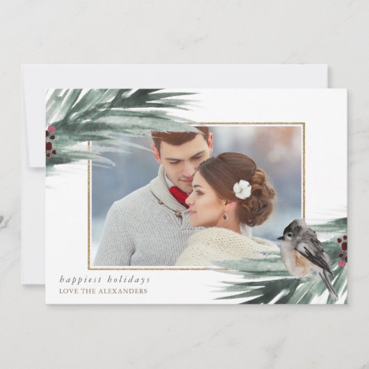 Faux Gold Lijst Prettige feestdagen Feestdagenkaart (Voorkant)