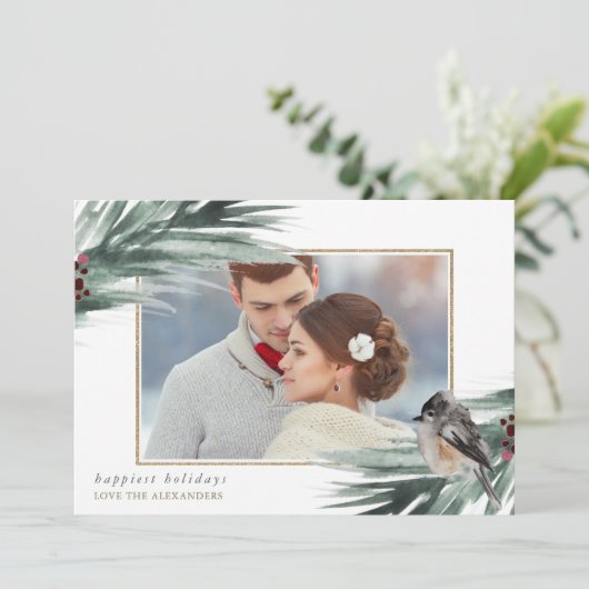 Faux Gold Lijst Prettige feestdagen Feestdagenkaart (Staand voorkant)