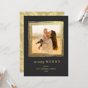 Faux Gold Lijst Prettige feestdagen kerstfoto Kaart