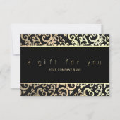 Faux Gold Lijst Sparkles op zwart cadeaubon (Voorkant)