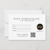 Faux Gold Lijst Sparkles op zwart cadeaubon (Achterkant)