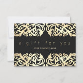 Faux Gold Lijst Sparkles op zwart cadeaubon (Voorkant)