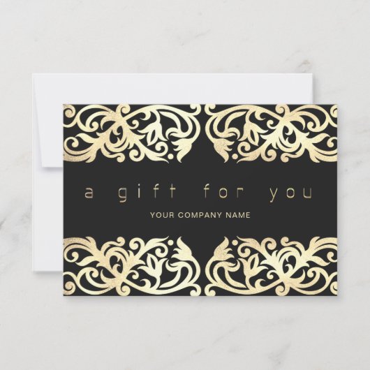Faux Gold Lijst Sparkles op zwart cadeaubon (Voorkant)