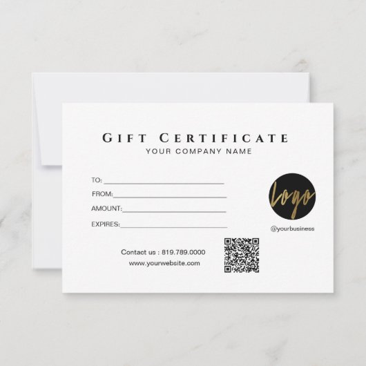 Faux Gold Lijst Sparkles op zwart cadeaubon (Achterkant)