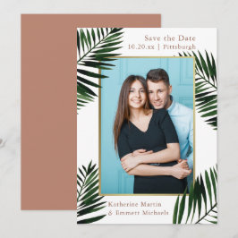 Faux Gold Lijst Terracotta trouwfoto Save The Date