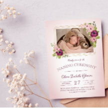 Faux Gold Lijsten Blush Floral Naming Ceremony