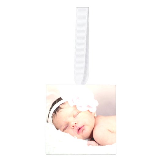 Faux Gold Lijsten geboorte Stats Custom Photos Ornament (Voorkant)