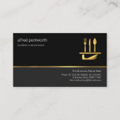 Faux Gold Line Dual Tone Grey Black Layers, butler Visitekaartje (Achterkant)