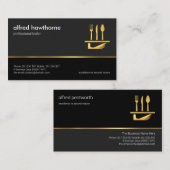 Faux Gold Line Dual Tone Grey Black Layers, butler Visitekaartje (Voorkant / Achterkant)