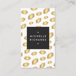 Faux Gold Lip Print Make-up Artiest Beauty Wit Visitekaartje