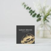 Faux Gold Lips Make-up Artist Schoonheidssalon Vierkante Visitekaartje (Staand voorkant)