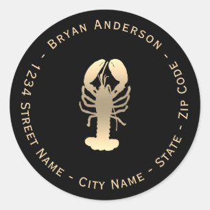 Faux Gold Lobster retour adres label