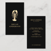 Faux Gold Lobster Visitekaartje (Voorkant / Achterkant)