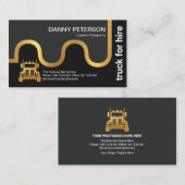 Faux Gold Logistics Transport Road Map Truck Visitekaartje (Voorkant / Achterkant)