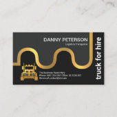 Faux Gold Logistics Transport Road Map Truck Visitekaartje (Voorkant)