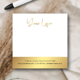 Faux Gold Logo Modern Company Branded Post-it® Notes