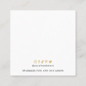 Faux Gold Logo Modern Earring Jewelry Display Vierkante Visitekaartje (Achterkant)