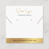 Faux Gold Logo Modern Earring Jewelry Display Vierkante Visitekaartje (Voorkant)