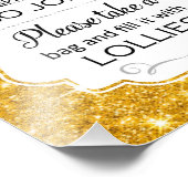 Faux Gold Lolly Buffet Vrijgezellenfeest Print Foto Afdruk (Hoek)