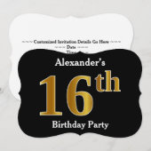 Faux Gold Look 16e verjaardagsfeest + aangepaste n Kaart (Voorkant / Achterkant)