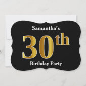 Faux Gold Look 30e verjaardagsfeestje + aangepaste Kaart (Voorkant)