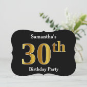 Faux Gold Look 30e verjaardagsfeestje + aangepaste Kaart (Staand voorkant)