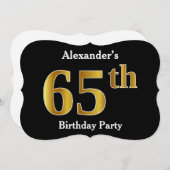 Faux Gold Look 65e verjaardagsfeestje + aangepaste Kaart (Voorkant / Achterkant)