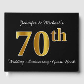 Faux Gold Look 70th Wedding Jubileum + Namen Gastenboek (Voorkant)