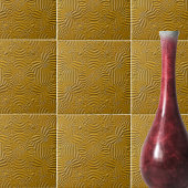Faux Gold Low Relief Abstract Tegeltje