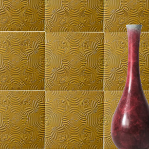 Faux Gold Low Relief Abstract Tegeltje