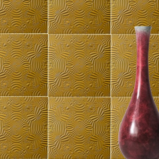 Faux Gold Low Relief Abstract Tegeltje