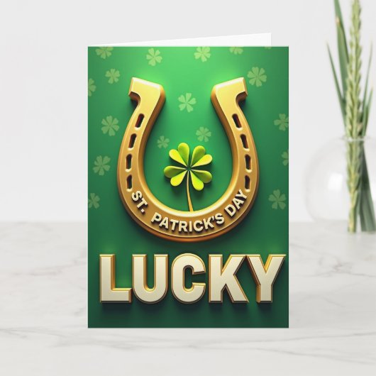 Faux Gold Lucky St Patricks Card Kaart (Voorkant)