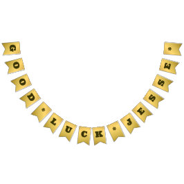 Faux Gold Luxe Bedrijf Aangepaste Naam & Bericht Vlaggetjes