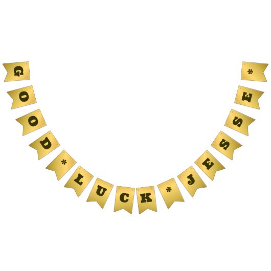 Faux Gold Luxe Bedrijf Aangepaste Naam & Bericht Vlaggetjes (Alle)